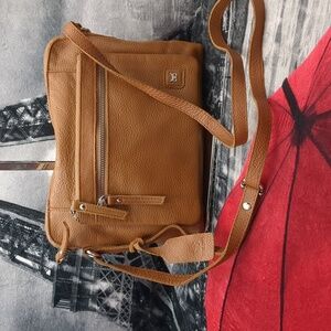 Wise owl Leather crossbody cognac